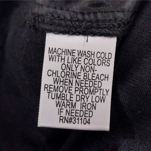 KIM ROGERS! PURE LINEN! RICH BLACK CROPPED , NOTCHED ANKLE PANTS, SLACKS! SZ 1X - Picture 10 of 11